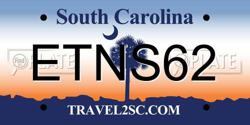 ETNS62 South Carolina License Plate