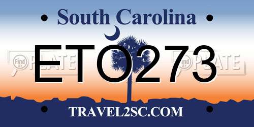 ETO273 South Carolina License Plate