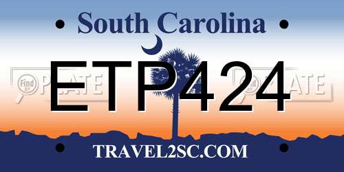 ETP424 South Carolina License Plate