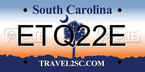 ETQ22E South Carolina License Plate