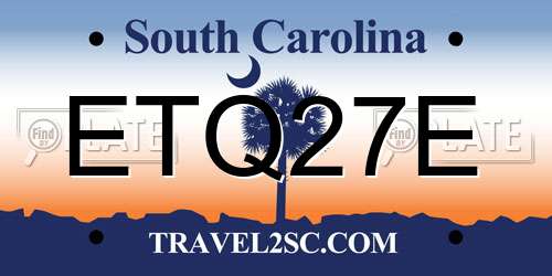 ETQ27E South Carolina License Plate