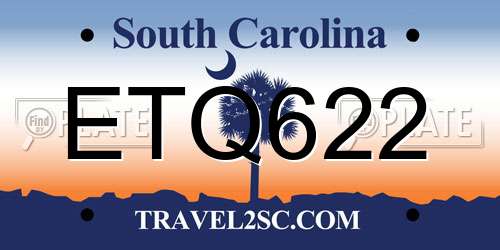 ETQ622 South Carolina License Plate