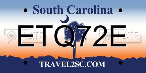 ETQ72E South Carolina License Plate