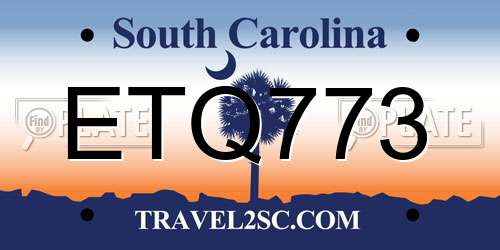 ETQ773 South Carolina License Plate