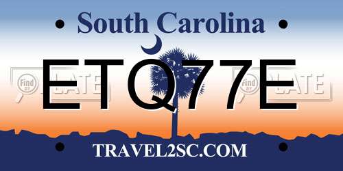 ETQ77E South Carolina License Plate