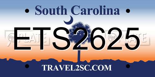 ETS2625 South Carolina License Plate
