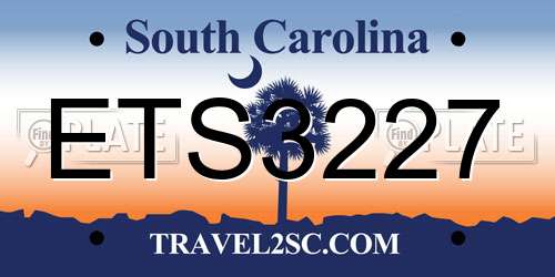 ETS3227 South Carolina License Plate