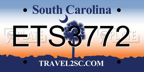 ETS3772 South Carolina License Plate