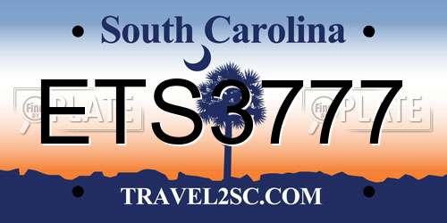 ETS3777 South Carolina License Plate