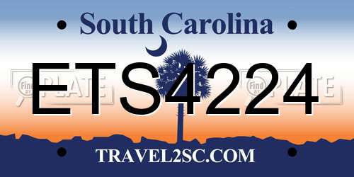ETS4224 South Carolina License Plate