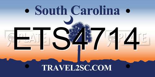 ETS4714 South Carolina License Plate