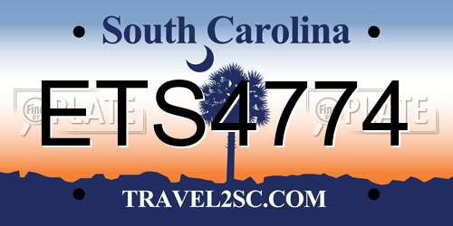 ETS4774 South Carolina License Plate