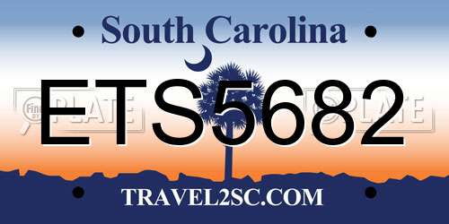 ETS5682 South Carolina License Plate
