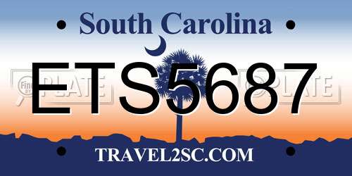 ETS5687 South Carolina License Plate