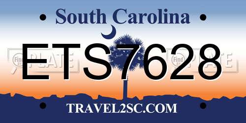ETS7628 South Carolina License Plate