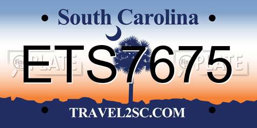 ETS7675 South Carolina License Plate