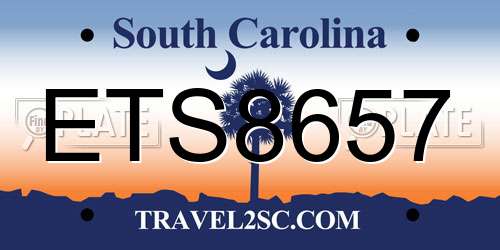 ETS8657 South Carolina License Plate