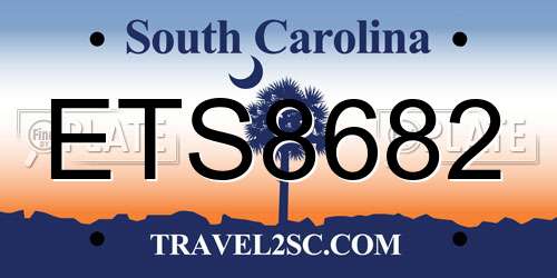 ETS8682 South Carolina License Plate