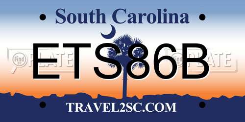 ETS86B South Carolina License Plate