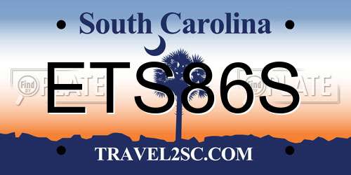 ETS86S South Carolina License Plate