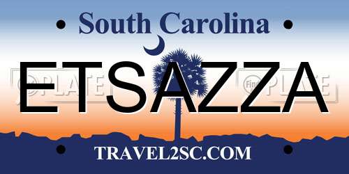 ETSAZZA South Carolina License Plate