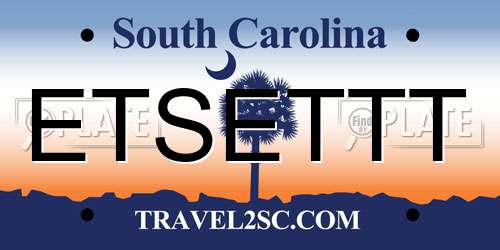ETSETTT South Carolina License Plate