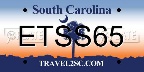 ETSS65 South Carolina License Plate