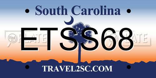 ETSS68 South Carolina License Plate