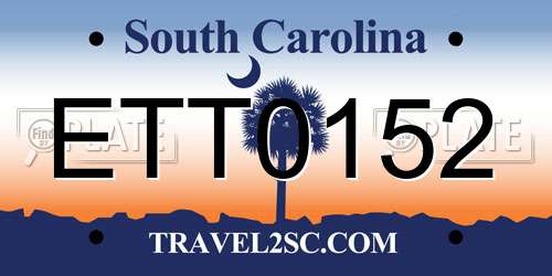 ETT0152 South Carolina License Plate