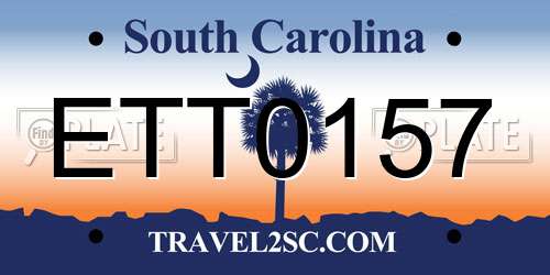 ETT0157 South Carolina License Plate