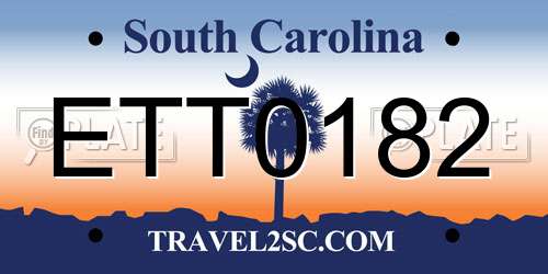 ETT0182 South Carolina License Plate
