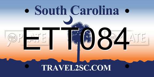 ETT084 South Carolina License Plate