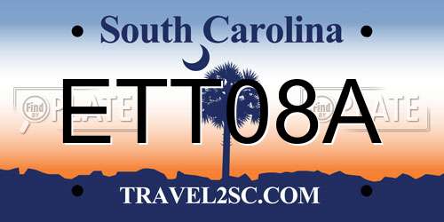 ETT08A South Carolina License Plate