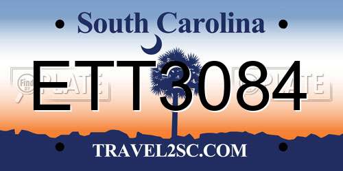ETT3084 South Carolina License Plate