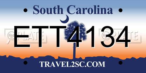 ETT4134 South Carolina License Plate
