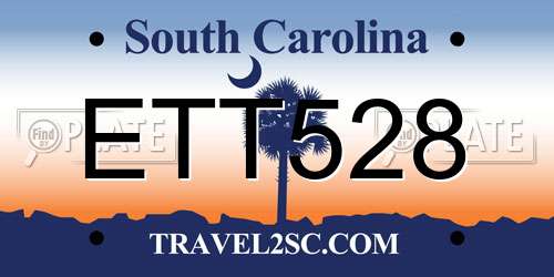 ETT528 South Carolina License Plate