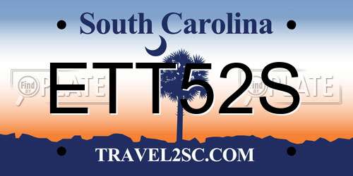 ETT52S South Carolina License Plate