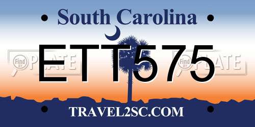 ETT575 South Carolina License Plate