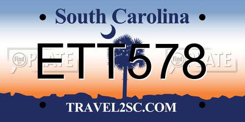 ETT578 South Carolina License Plate
