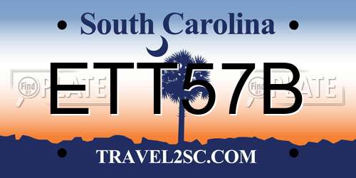ETT57B South Carolina License Plate