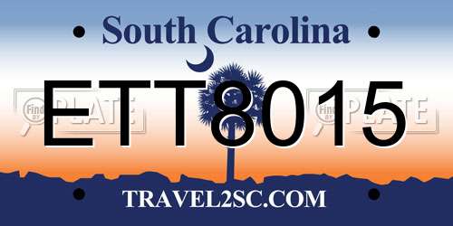 ETT8015 South Carolina License Plate