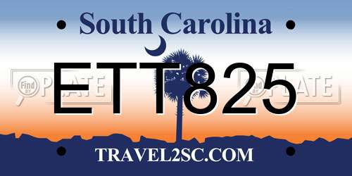 ETT825 South Carolina License Plate