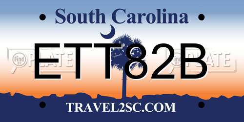 ETT82B South Carolina License Plate