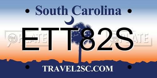 ETT82S South Carolina License Plate