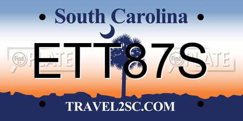 ETT87S South Carolina License Plate