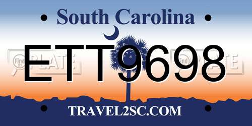 ETT9698 South Carolina License Plate