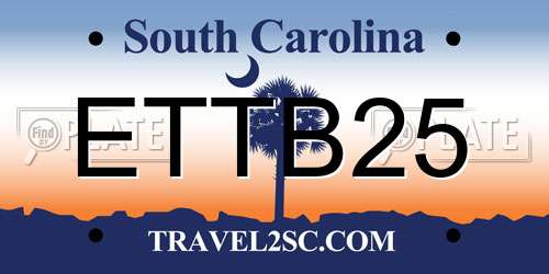 ETTB25 South Carolina License Plate
