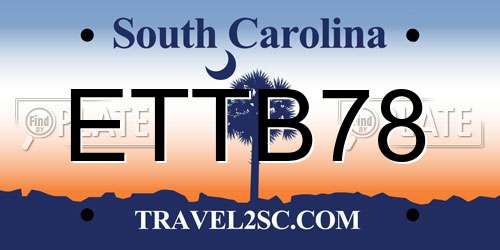 ETTB78 South Carolina License Plate