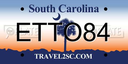 ETTO84 South Carolina License Plate