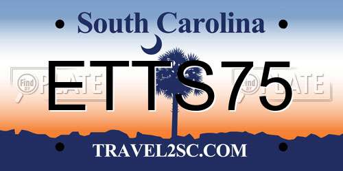 ETTS75 South Carolina License Plate